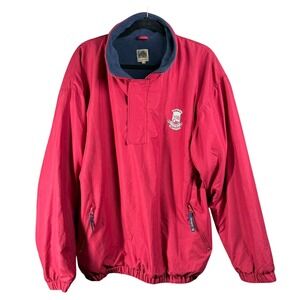 Oakridge Pullover Jacket Mens XL Red St Andrews Old Course Fleece Lined